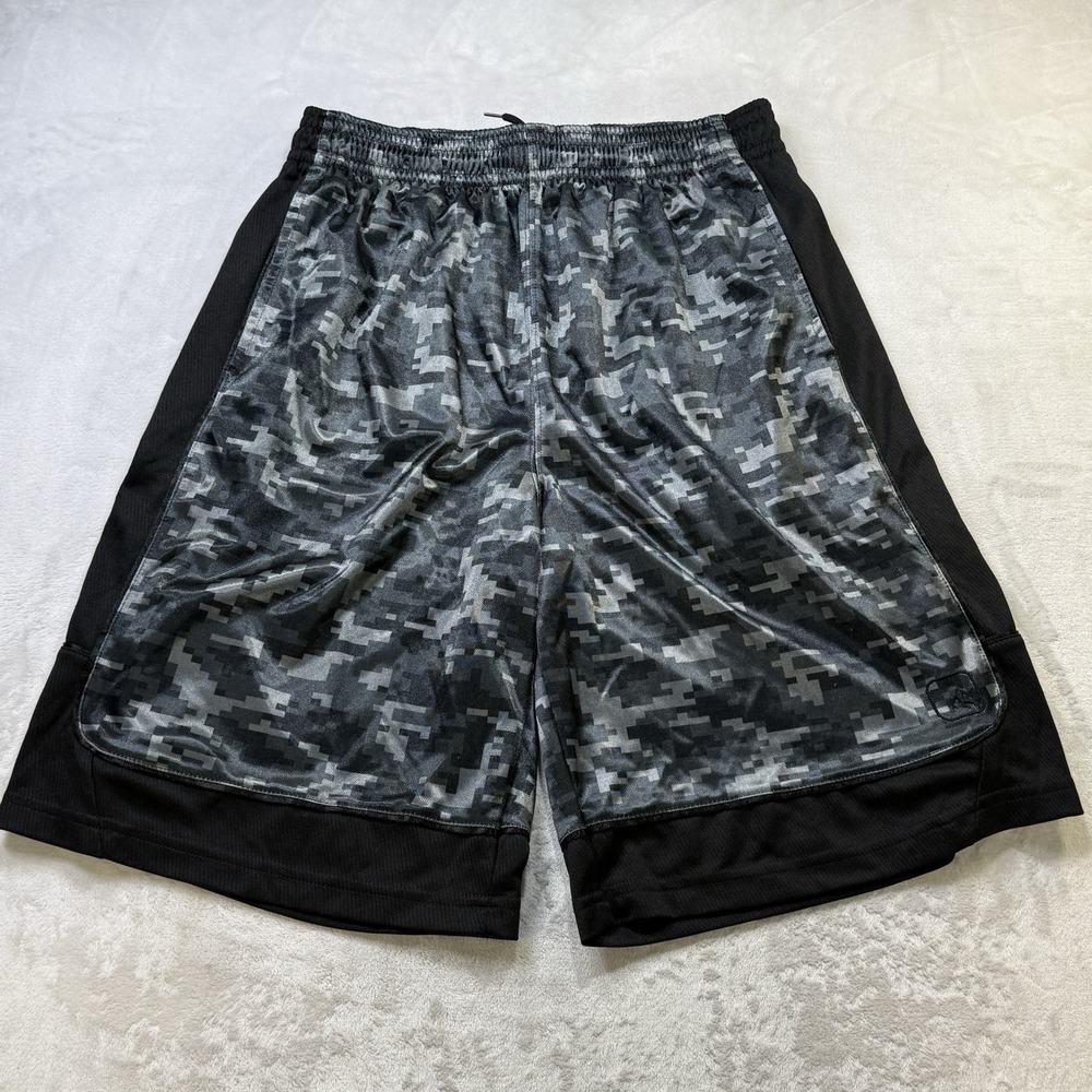 AND1 Basketball Shorts Mens Large Gray Graphic Athletic Y2K Streetwear